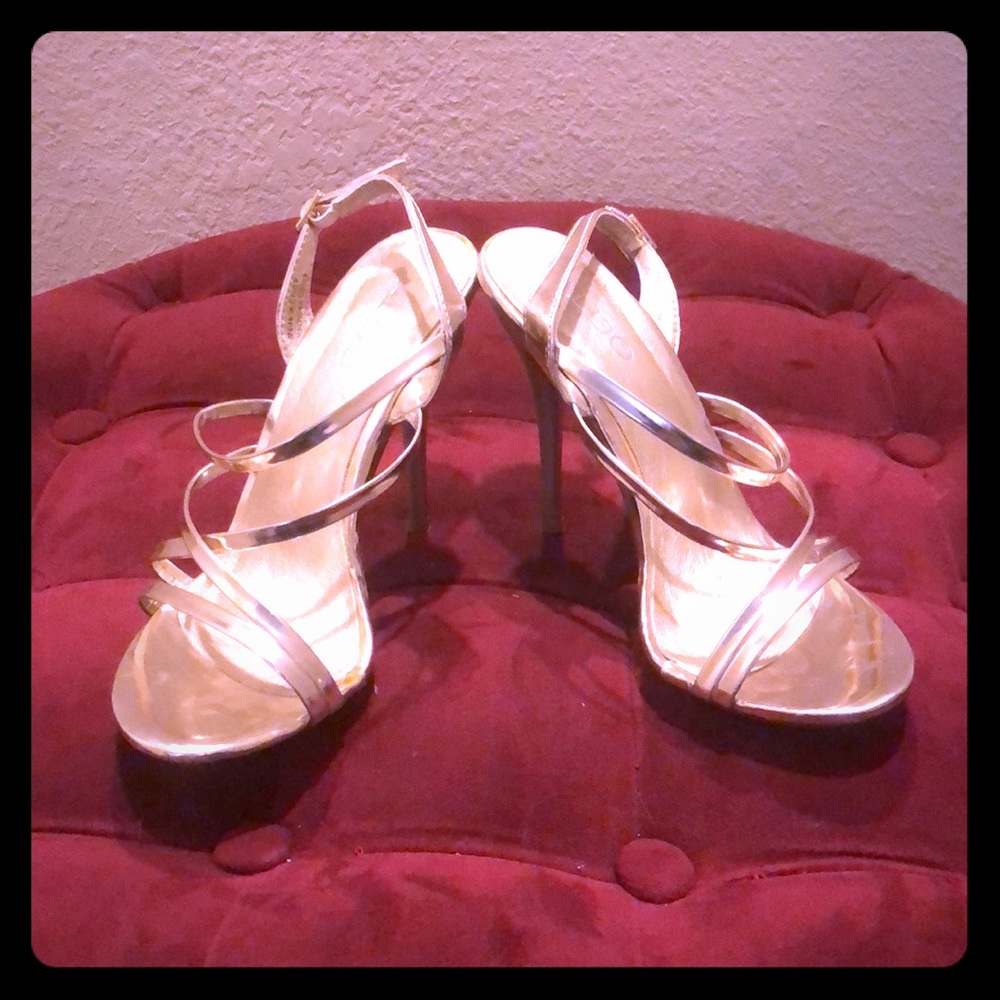 Gold Strappy Heels